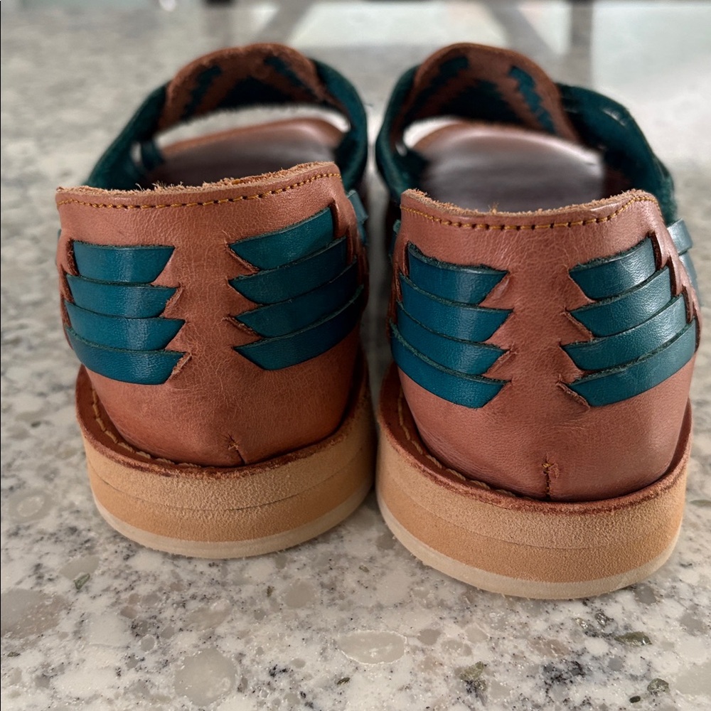 Blue Burrow Imports Mexican Shoes, Sz 9 - Picture 3 of 4